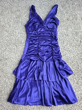Deb Purple Y2k Satin Party Dress